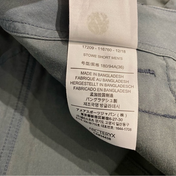 Arc'teryx Stowe shorts gray cotton men’s size 36 - Picture 7 of 7